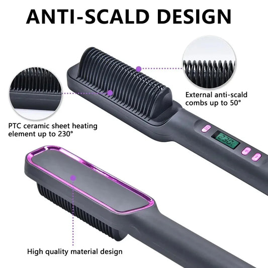 Brosse lissante chauffante ColorBox – Lissage rapide & cheveux brillants